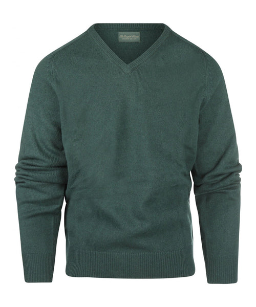 Pullover klassiek Lamswol v-hals | Groen