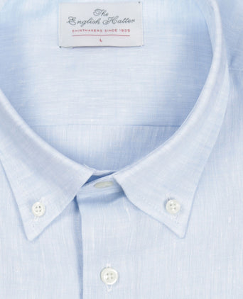 Overhemd linnen lange mouwen | Blauw