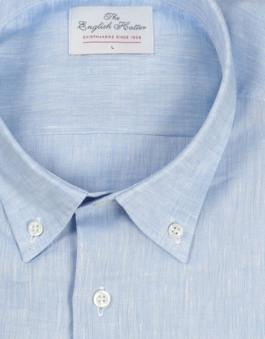 Langärmeliges Leinenhemd | Blau