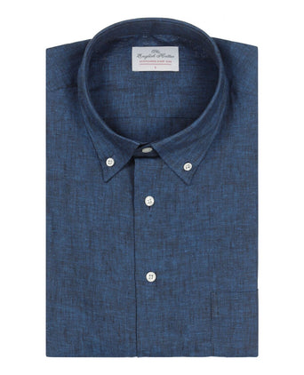 Overhemd linnen lange mouwen | Navy Blauw