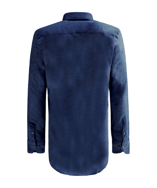 Langärmeliges Leinenhemd | Marineblau