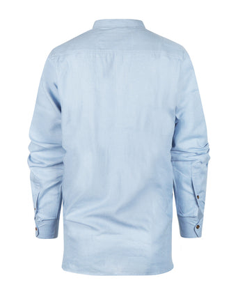 Overhemd Grandfather Shirt linnen | Blauw