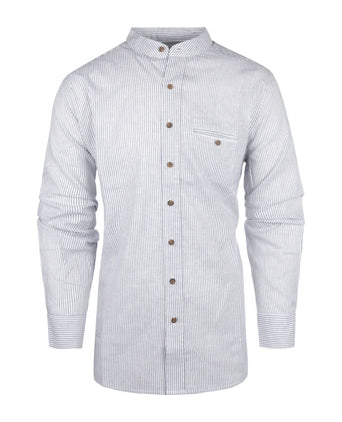 Overhemd Grandfather Shirt linnen | Blauw