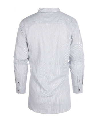 Overhemd Grandfather Shirt linnen | Blauw