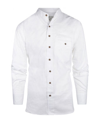 Overhemd Grandfather Shirt linnen | Wit