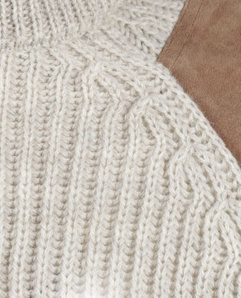 Swaledale Wollpullover mit Rundhalsausschnitt | Braun