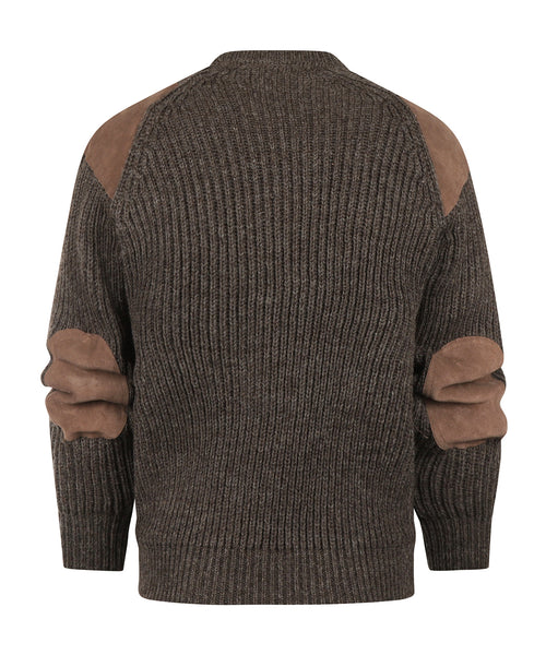 Swaledale Wollpullover mit Rundhalsausschnitt | Braun