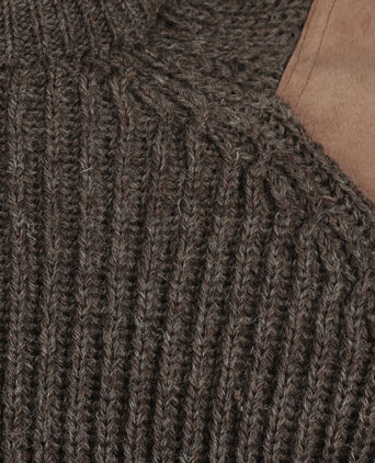 Swaledale Wollpullover mit Rundhalsausschnitt | Braun