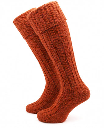 Heren kniekousen van Tweed | Oranje