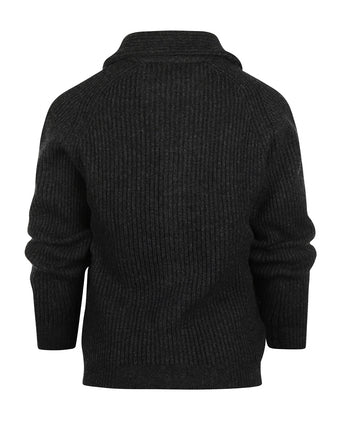 William Lockie Knoop Vest Sjaalkraag | Charcoal