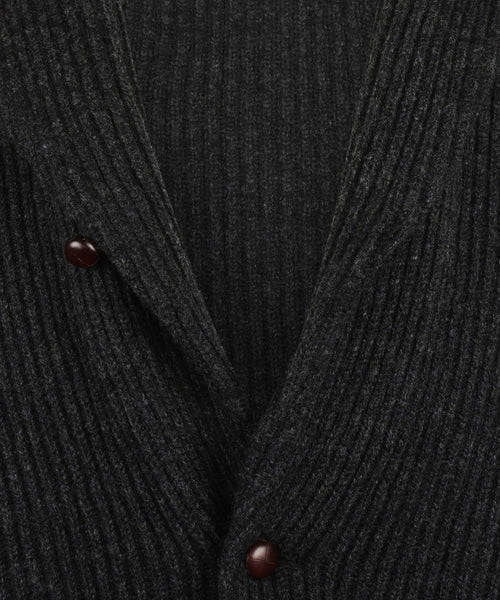 William Lockie geknoteter Cardigan mit Schalkragen | Anthrazit