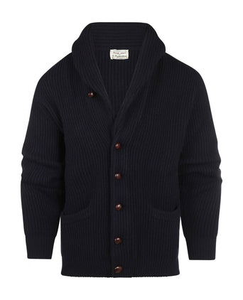 William Lockie Knoop Vest Sjaalkraag | Navy
