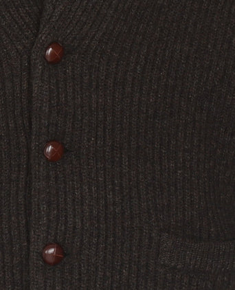 William Lockie Knoop Vest Sjaalkraag | Cocoa