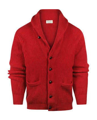 William Lockie Knoop Vest Sjaalkraag | Poppy Melange