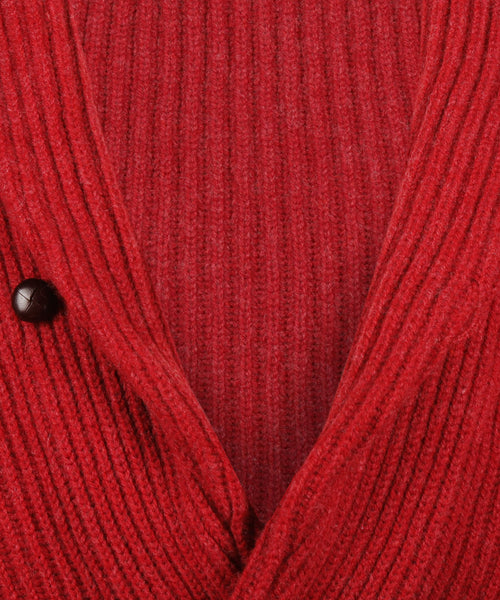 William Lockie Cardigan mit Knopfleiste und Schalkragen | Mohnblumenmeliert