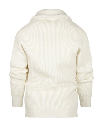 William Lockie Knoop Vest Sjaalkraag | Ecru