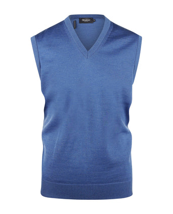 Maerz Slipover Merino Wol | Blauw