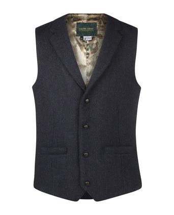 Iers Tweed Gilet | Navy Blauw