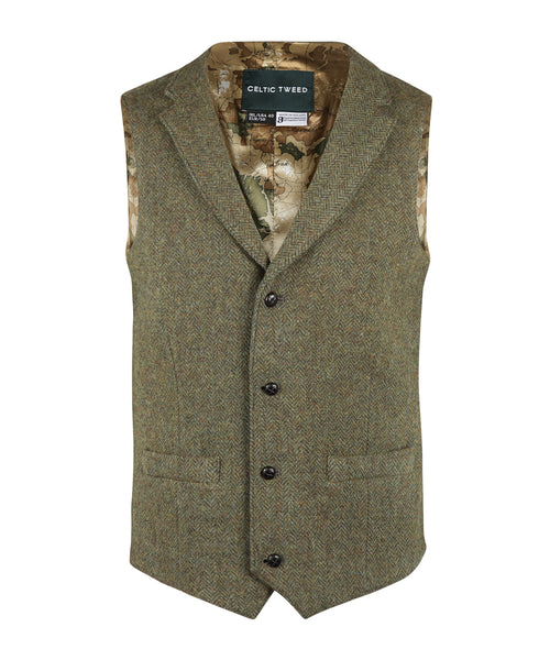 Iers Tweed Gilet | Groen