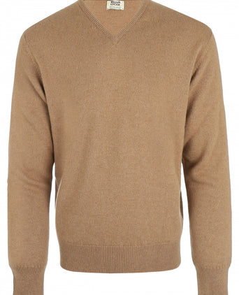 Pullover V-Hals Camelhair | Natural