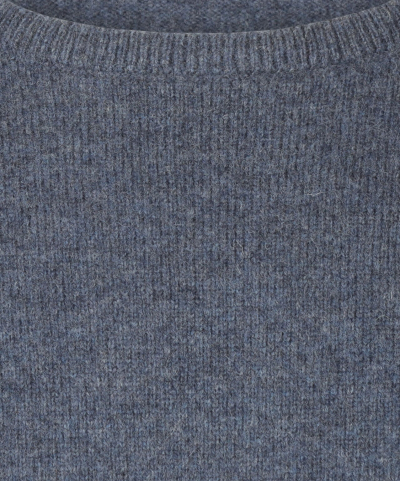 Rundhalspullover aus Lammwolle | Denimblau
