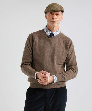 Pullover Lamswol ronde hals | Bruin Pullover Lamswol ronde hals | Bruin