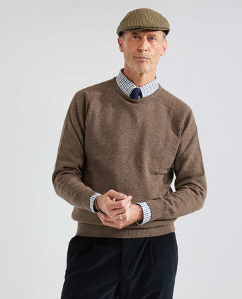 Pullover Lamswol ronde hals | Bruin