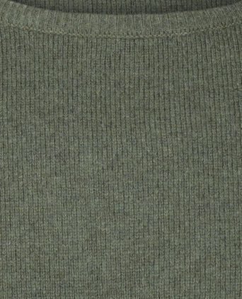Rundhalspullover aus Lammwolle | Grün