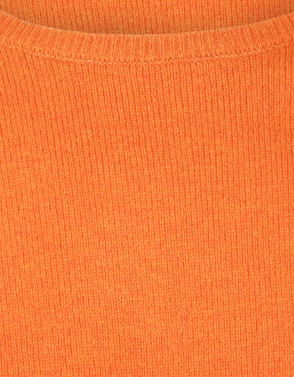 Pullover Lambswool round neck | Orange