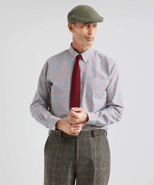 Baumwollhemd mit Knopfleiste, normale Passform | Blau