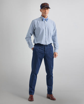 Baumwollhemd mit Knopfleiste, normale Passform | Blau