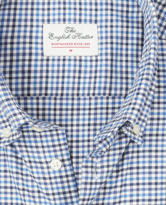 Baumwollhemd mit Knopfleiste, normale Passform | Blau