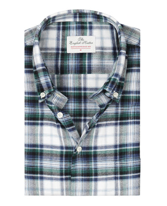 Baumwollhemd mit Knopfleiste, normale Passform | Blau