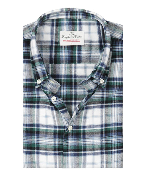 Baumwollhemd mit Knopfleiste, normale Passform | Blau