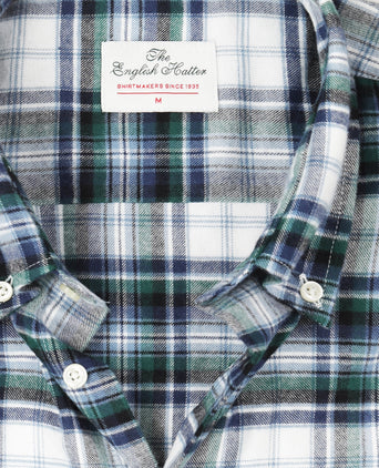 Baumwollhemd mit Knopfleiste, normale Passform | Blau