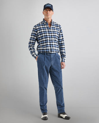 Baumwollhemd mit Knopfleiste, normale Passform | Blau