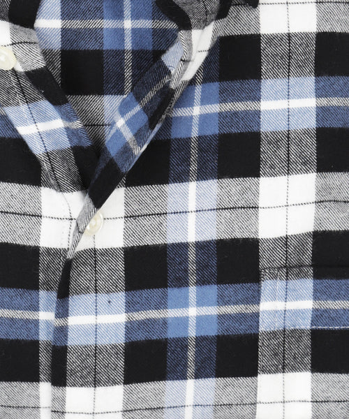 Baumwollhemd mit Knopfleiste, normale Passform | Blau