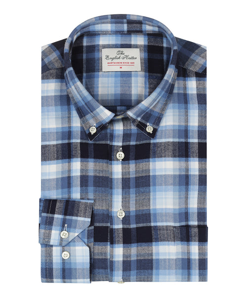Katoenen Overhemd Button Down Regular Fit | Blauw