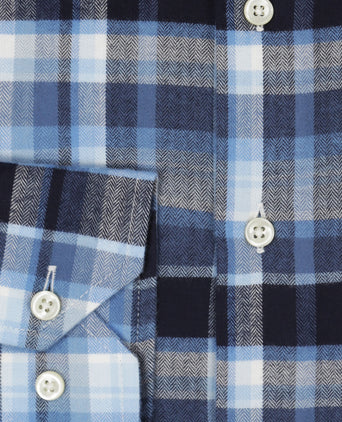 Baumwollhemd mit Knopfleiste, normale Passform | Blau