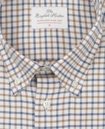 Baumwollhemd mit Knopfleiste, normale Passform | Braun