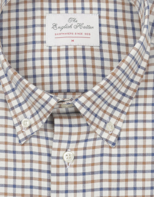 Baumwollhemd mit Knopfleiste, normale Passform | Braun