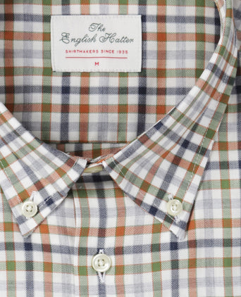 Baumwollhemd mit Knopfleiste, normale Passform | Braun