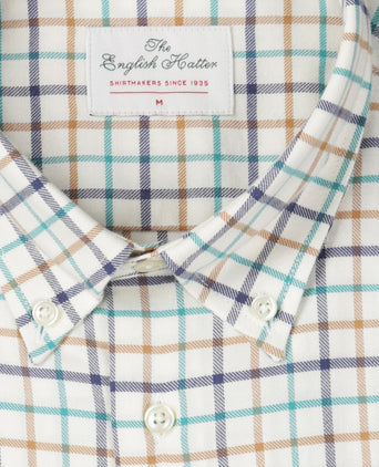 Baumwollhemd mit Knopfleiste, normale Passform | Braun