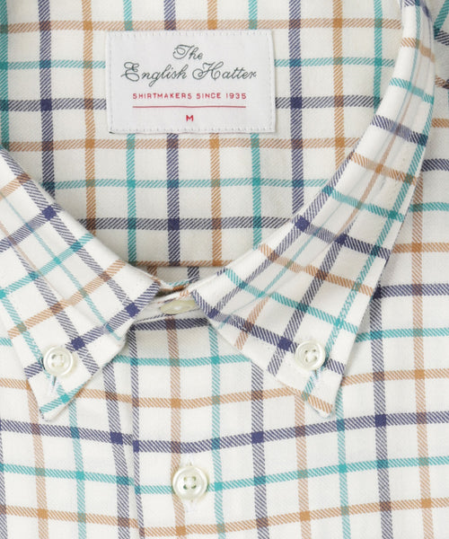 Baumwollhemd mit Knopfleiste, normale Passform | Braun