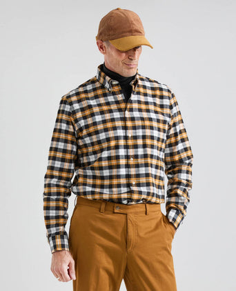 Katoenen Overhemd Button Down Regular Fit | Bruin