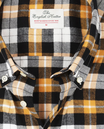 Baumwollhemd mit Knopfleiste, normale Passform | Braun