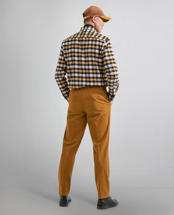 Baumwollhemd mit Knopfleiste, normale Passform | Braun