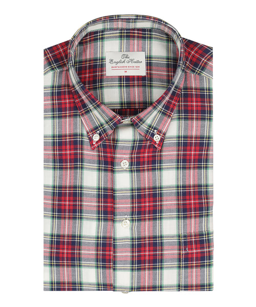 Katoenen Overhemd Button Down Regular Fit | Rood
