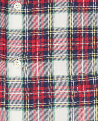 Baumwollhemd mit Knopfleiste, normale Passform | Rot