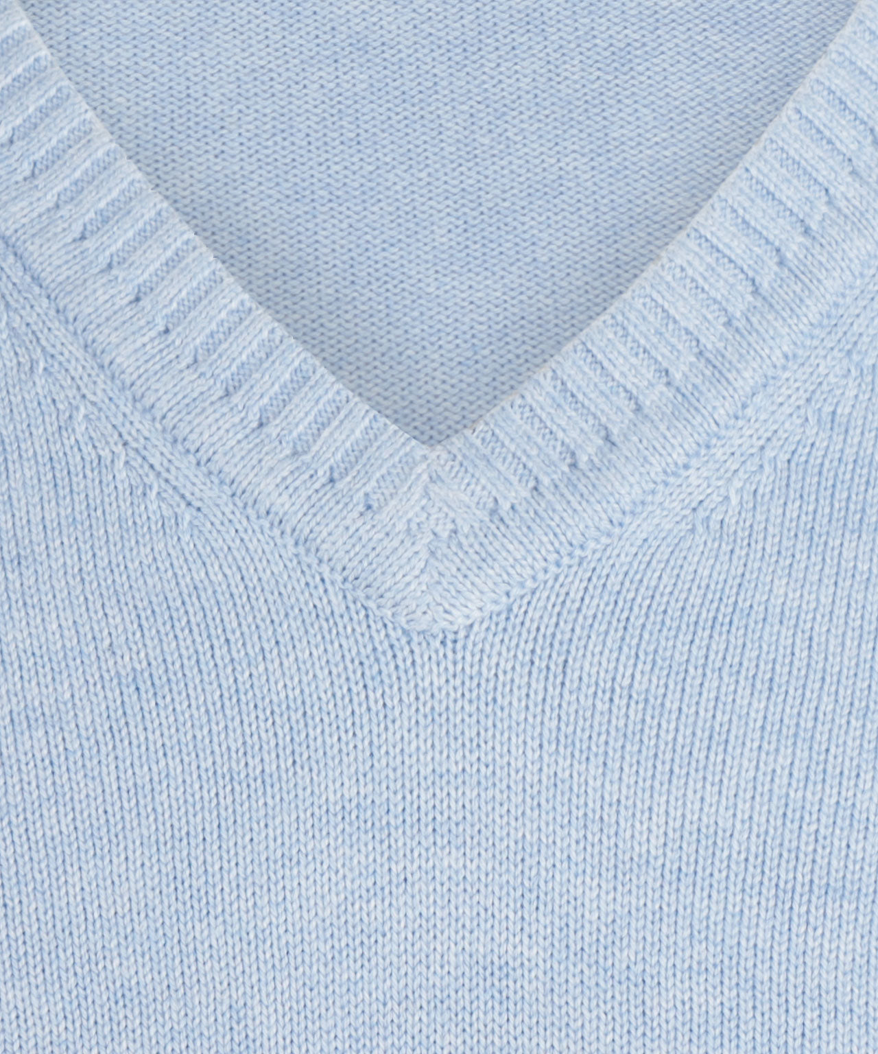 Katoen V-Hals Pullover | Licht Blauw